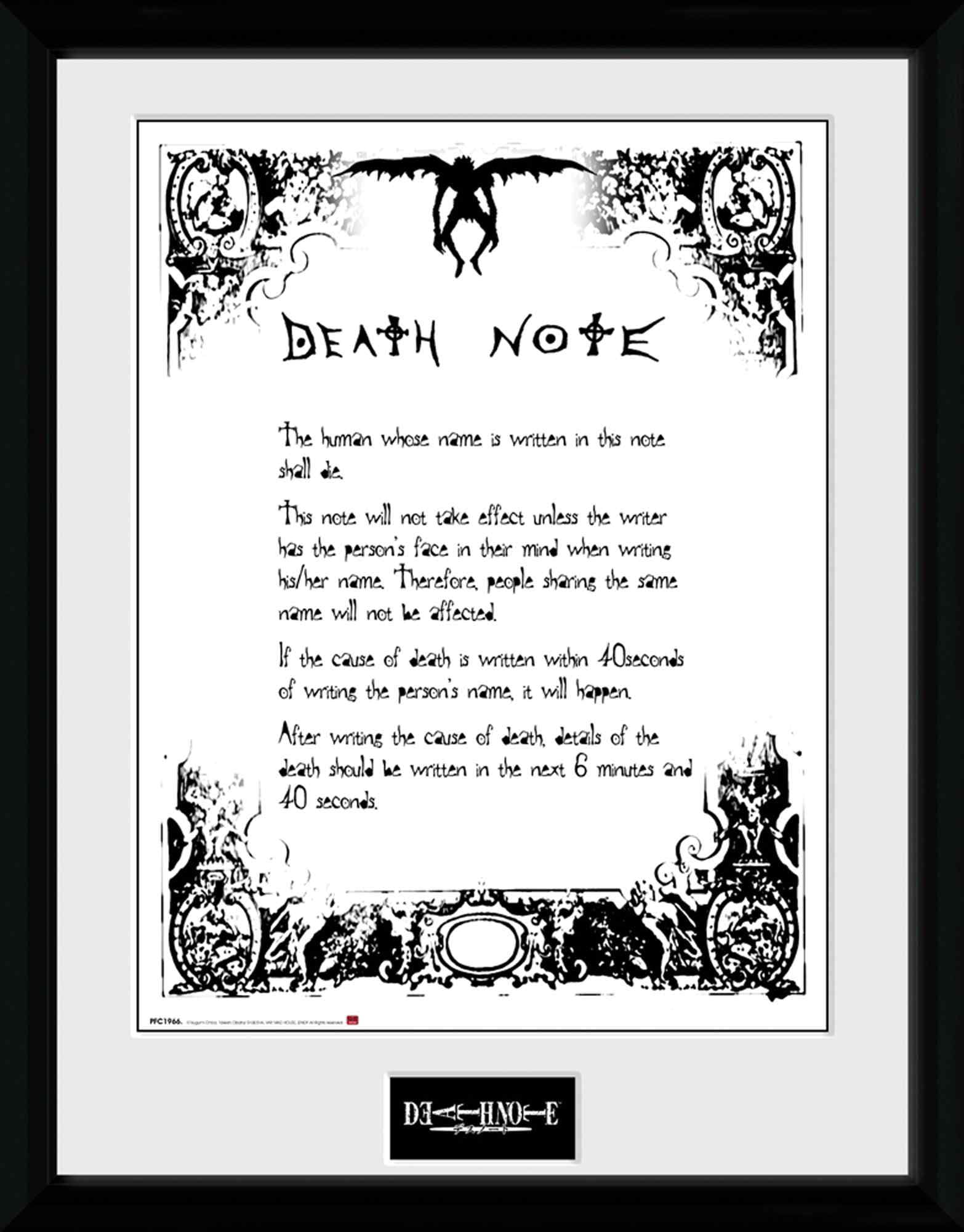 GB eye Death Note Death Note 30 x 40cm Framed Collector Print
