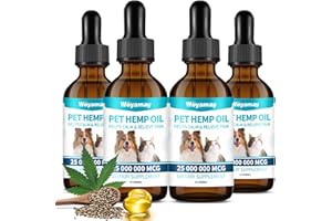 Woyamay Camling Oil for Dogs and Cats - Camling Oil Drops Rich in Omega 3, 6, 9 and Organic Extract Helps Pets with Аnxiеty & Strеss, Hip & Joint, Skin & Coat Support (4 Pack)