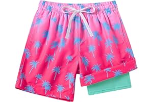 swimsobo Boys Swim Trunks for 5-18 Years Compression Liner Swimsuit Shorts Swimwear Boxer Bathing Suit