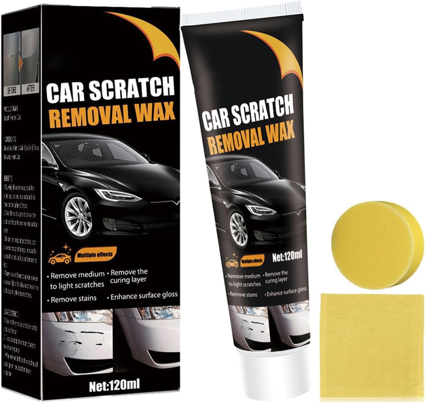 Car Scratch Remover for Vehicles, Deep Scratch Repair Paste with Polishing Wax,Wipe Sponge Car Paint Scratch Repair Polishing Wax for Deep Scratches