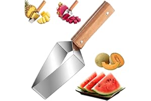 Triangle Watermelon Cutter, 2026 New Stainless Steel Quick Watermelon Cutter, with Wooden Handle, Multi-Functional Fruit Slic