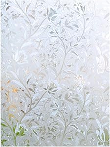 Bloss Privacy Window Film Decorative Glass Film Anti-UV Window Decals Non-Adhesive Window Cling Film Static Cling for Home 17.7-by-78.7 inches