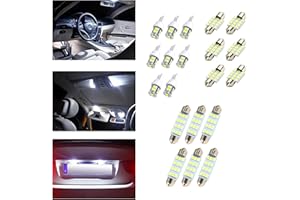 Sumjig 20 PCS T10 Auto LED Combination Set, 31mm 42mm LED Car Bulb Kit Set, Automotive 6000K LED Light for Car Interior Lights, Indoor Map Dome Lights, Trunk Lights, License Lights, for Cars (White)