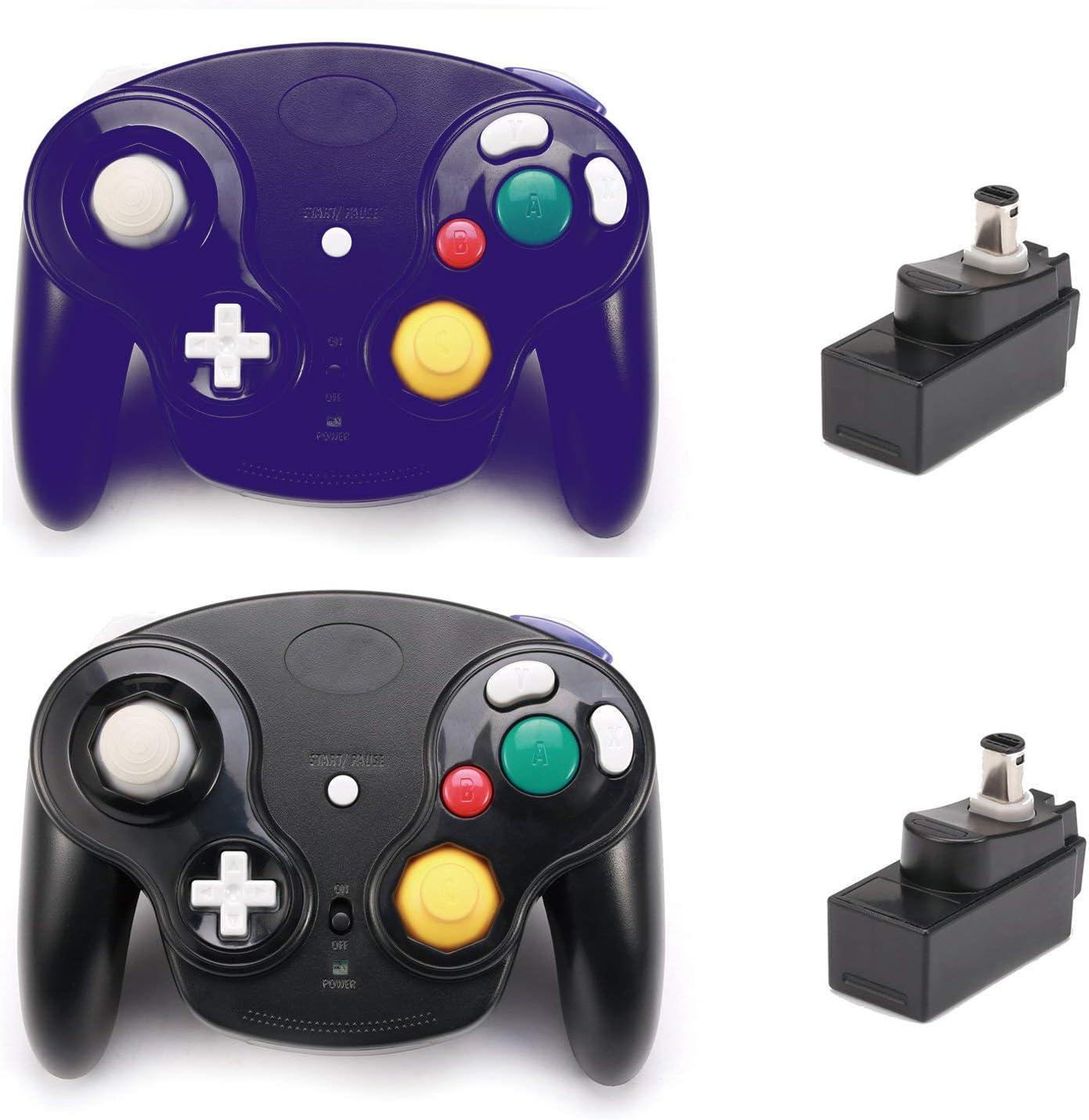 Poulep Classic 2.4G Wireless Controllers Gamepad with Receiver Adapter for Wii U Gamecube NGC GC (Black and Orange2)