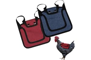 HOMFANSEEC Chicken Saddle for Hens, 2pcs Chicken Saddles with Adjustable Strap, Chicken Aprons Feather Wing Protector for Back and Sides, Hens Birds Poultry Care Supplies(Blue+Red)