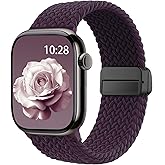 Braided Stretchy Band Compatible with Apple Watch Bands 38mm 40mm 41mm 42mm 44mm 45mm 46mm 49mm Women Men, Soft Nylon Solo Loop Magnetic Sport Strap for iWatch Series 11 10 9 8 7 6 5 4 3 2 1 SE Ultra
