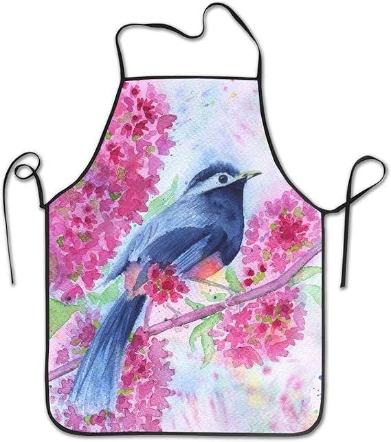 Amazon Co Jp 開花枝エプロンのかわいい鳥 調理キッチンベーキングヘアカットよだれかけ 女性と男性のシェフのガーデニングのための面白いエプロン 服 ファッション小物