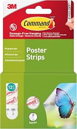 Command Poster Strips Damage Free Hanging Adhesive 12 White Removable view 1
