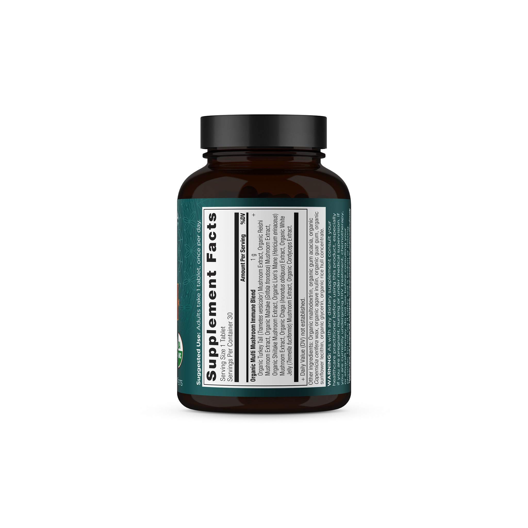 Ancient Nutrition Mushroom Supplement, Organic Multi Mushroom Immune Support Tablet, Supports Stress Response, Gluten Free, Paleo and Keto Friendly, 30 Count