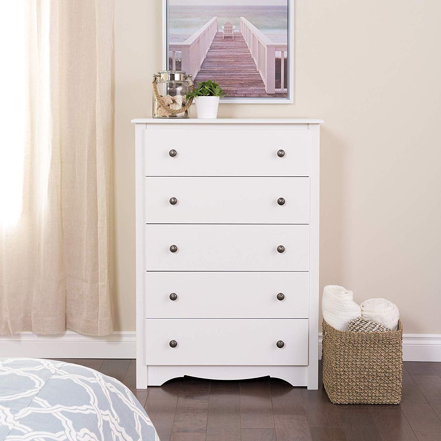 Amazon Com Dressers For Bedroom Kids Wood White Five