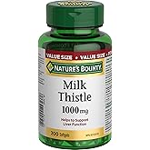 NATURE'S BOUNTY Milk Thistle, 1000 mg, Helps Support Liver Function, Liver Protectant, Used in Herbal Medicine to help Reliev