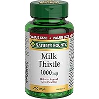 NATURE'S BOUNTY Milk Thistle, 1000 mg, Helps Support Liver Function, Liver Protectant, Used in Herbal Medicine to help Reliev