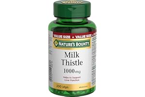 NATURE'S BOUNTY Milk Thistle, 1000 mg, Helps Support Liver Function, 200 Softgels, 229 g