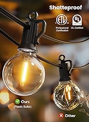 Brightown 25FT LED Outdoor String Lights, Plug-in