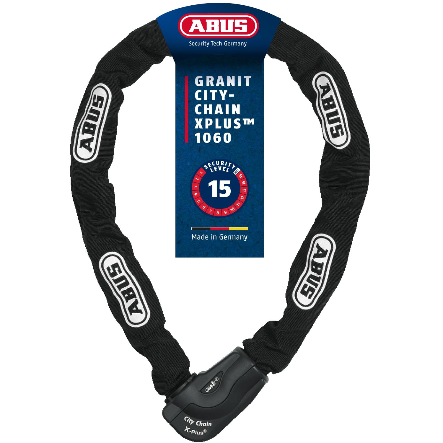ABUS chain lock Granit CityChain XPlus 1060 - hardened steel bicycle lock - security level 15