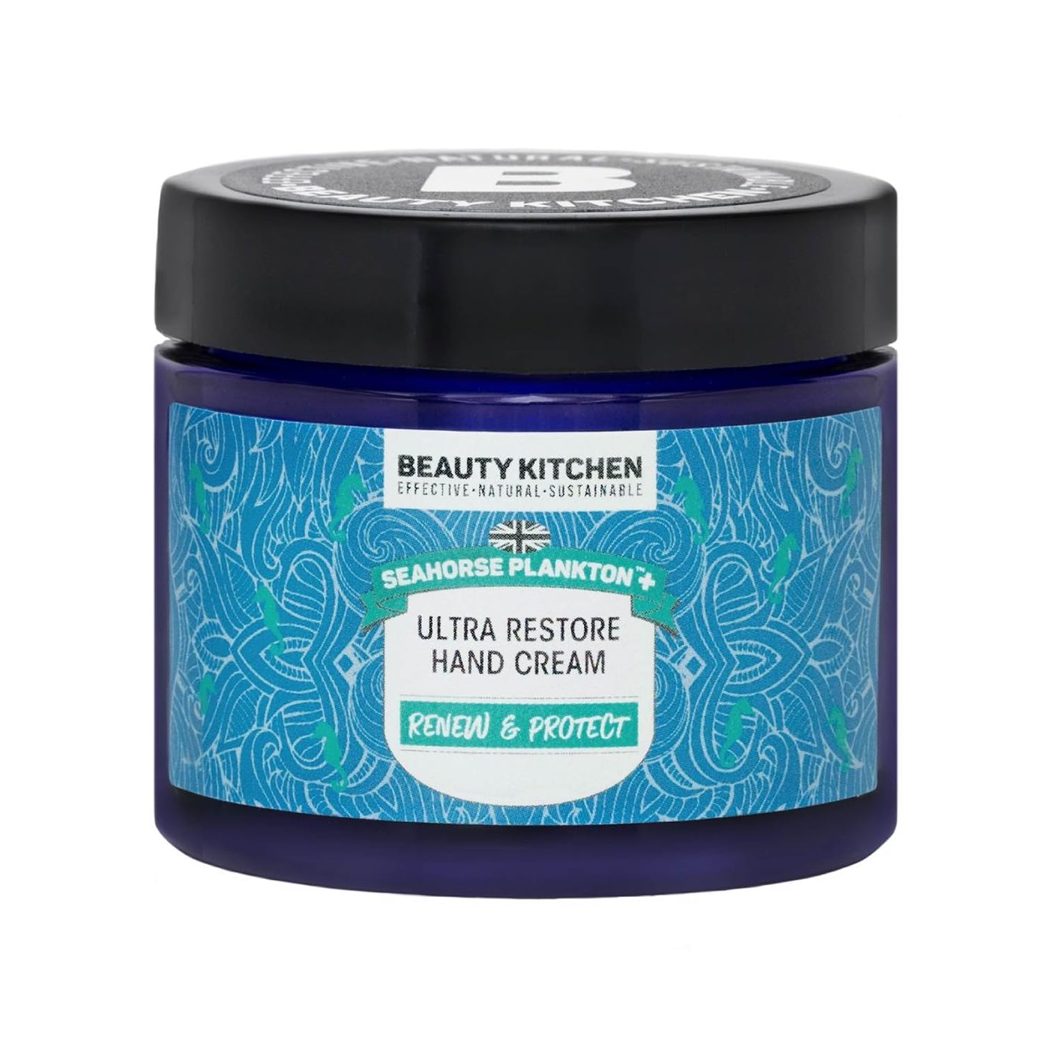 Beauty Kitchen - Seahorse Plankton + Ultra Restore Hand Cream 60ml - Easily Absorbing Hydrating Hand Cream - Reduces Age Spots - Non Greasy - Vegan/Cruelty Free