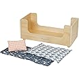 Manhattan Toy Sleep Tight Wooden Play Sleigh Bed with Pillow and Blanket for Dolls and Stuffed Animals