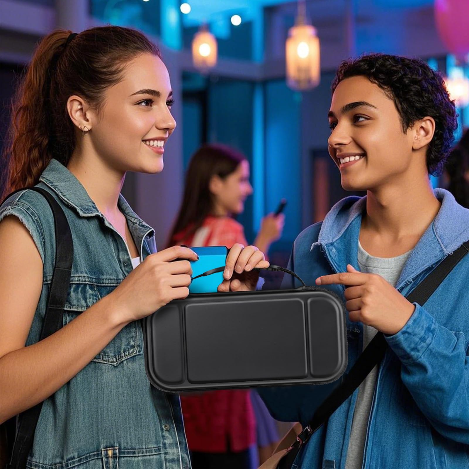 FINTIE Tasche für Nintendo Switch 2(2025) - Tragetasche Aufbewahrungstasche Hülle Case mit Spielkartenhaltern und Innentasche für Nintendo Switch 2 Konsole und Zubehör, Schwarz 9