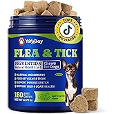 YoYoBay Flea & Tick Prevention for Dogs Chewables, Natural Dog Flea and Tick Control Treatment, Oral Flea Pills, Dogs Supplement, Natural Shield 5-in-1 Protection, Beef & Carrot Flavor, 180 Soft Chews