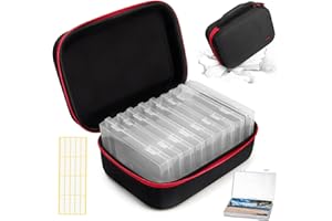 NIFUYOP Photo Storage Box with 9 Inner Photo Case, 4" x 6" Photo Organizers and Storage, Portable Transparent Plastic Photo Storage Containers with Handle for Photos, Picture, Scrapbook, Art, Craft