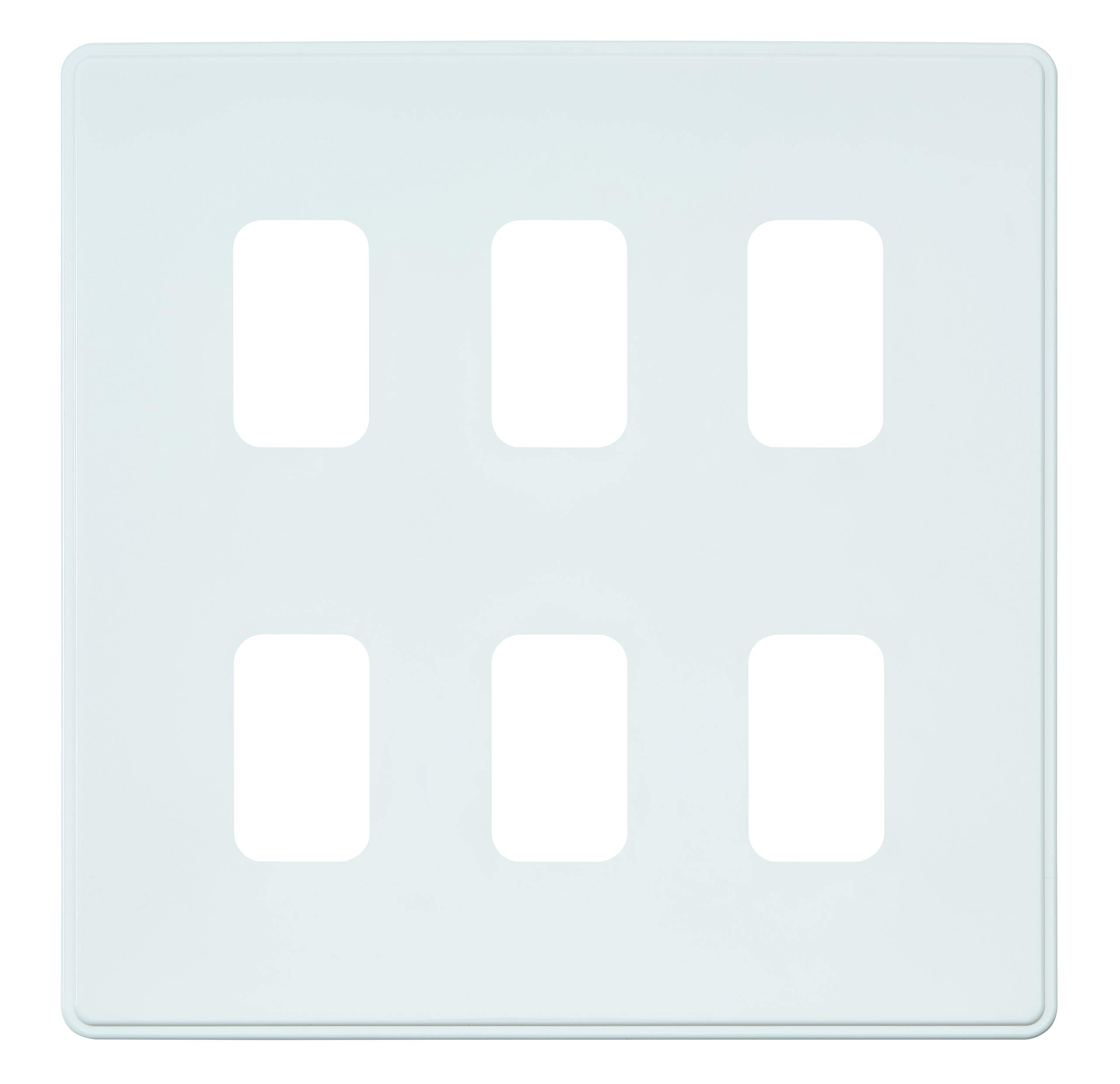 MK Dimensions 6 Module Grid White Synthetic Finish Frontplate