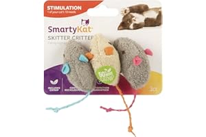 SmartyKat (3 Count) Skitter Critters Catnip Cat Toys - Gray/Cream, 3 Count