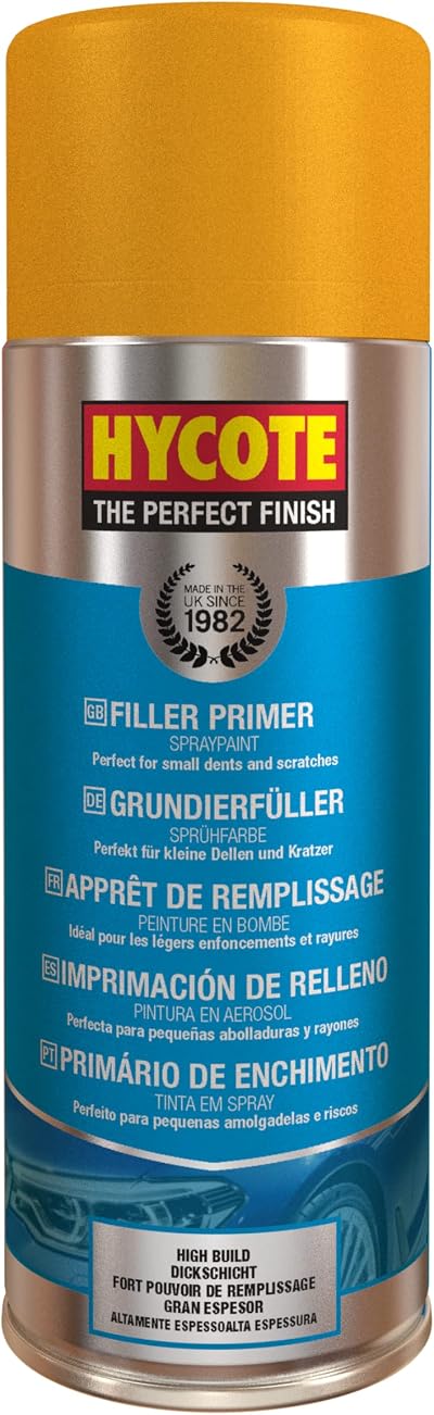 Hycote High Build Aerosol Car Spray Paint Filler Primer 400ml Chrome Finish
