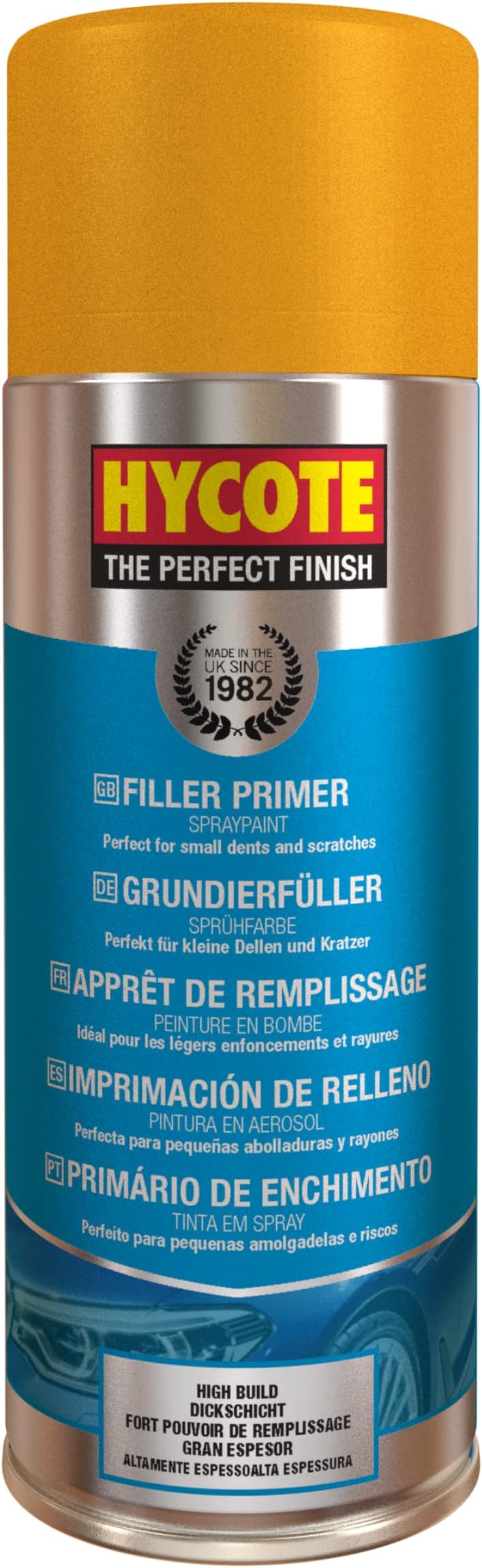 Hycote High Build Aerosol Car Spray Paint Filler Primer 400ml Chrome Finish