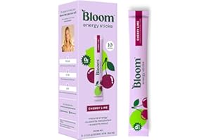 Bloom Nutrition Energy Drink Powder Packets, Sugar Free Energy Drink Mix with L-Theanine, B Vitamins & Natural Caffeine, On the Go Powder Sticks for Natural Energy, 10 Calories (10 Pouches (Pack of 1), Cherry Lime)