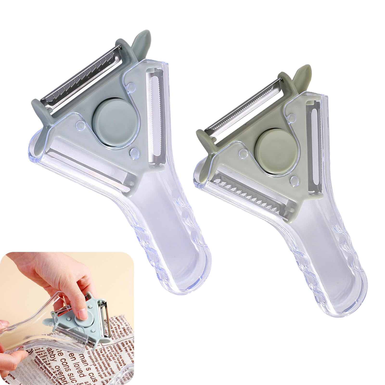 KASESSS 2 Pcs Potato Peeler 3 in 1, Vegetable Peeler, Julienne Peeler, Peelers for Kitchen with Stainless Steel Blade, Julienne Peeler UK, Versatile Veg Peeler for Vegetable & Fruit, Ergonomic
