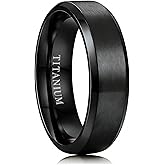 Jstyle Titanium Wedding Ring for Men - 6MM/8MM Hypoallergenic Lightweight Mens Wedding Bands with Zero Maintenance Brushed Surface Polished Edges Mens Engagement Ring Comfort Fit Size 7-13