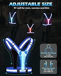 Zacro LED Reflective Vest Running Gear, 5 Lights