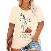 Plus Size Halloween Shirts Women Hocus Pocus Squad T-Shirt Sanderson Sisters Oversized Tee Tops