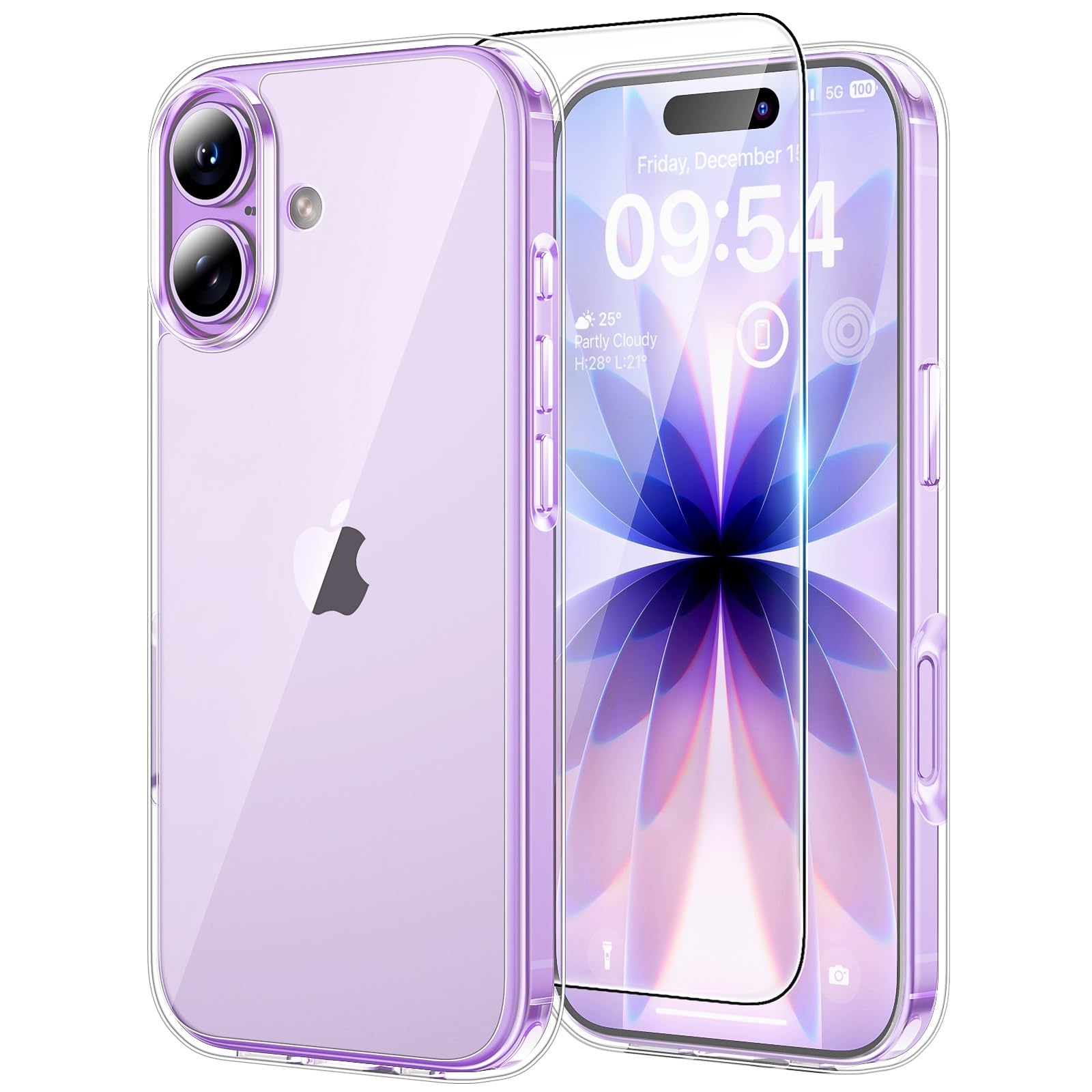 Photo 1 of TAURI for iPhone 17 Case, Anti-Yellowing with Screen Protector, Military-Grade Protection Shockproof Slim Phone Case for iPhone 17, Clear
