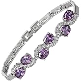 RIZILIA Tennis Bracelet & Oval Cut CZ [6 Colors available] in White Gold Plated, 7"