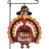 Thanksgiving Garden Flag Outdoor Decorations for Outside Double-Sided Printed, Large Fall Turkey Winter Autumn Yard Flags House Banner Yard Sign Seasonal Decoration