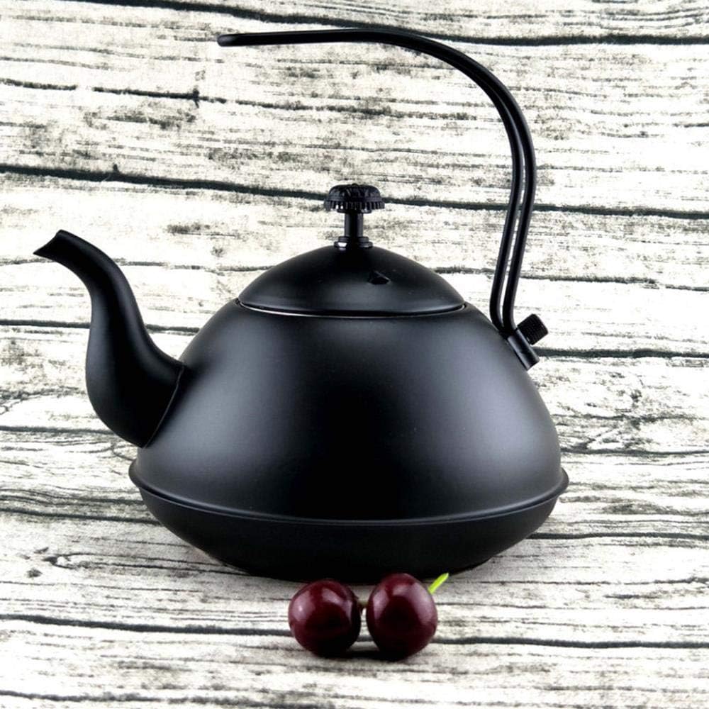 HTRO Teakettle with Handle Stainless Steel Kettle Induction Fast Boiling Coffee Tea Pot Black