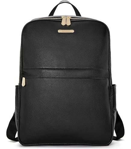 Black Leather Jumbo Backpack (#1518-0)