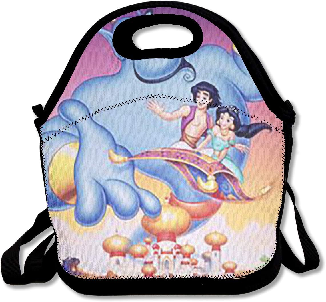 HYHHCZX Lunch Tote Aladdin Lamp Lunch Bag Reusable Insulated Thermal Lunch Bag Lunch Box Carry Case Handbags Tote Bags for Adults,Kids,Nurse Teacher Work Outdoor Travel Picnic