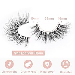 False Eyelashes with Clear Band Faux Mink Lashes