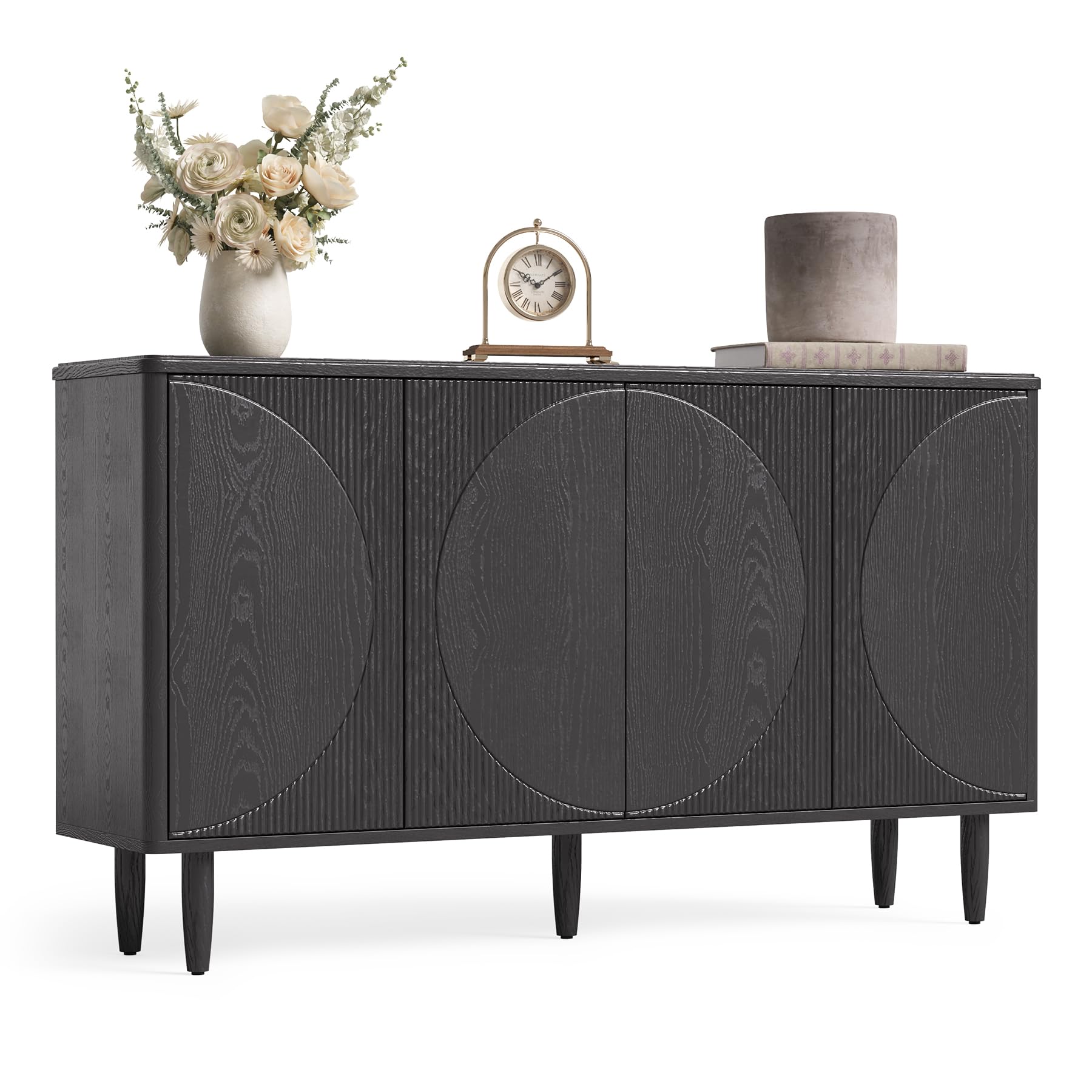 Photo 1 of *Missing Parts& Minor Damaged - See Clerk Notes*
LITTLE TREE 59-Inch Buffet Cabinet Sideboard with Storage, Modern Sideboard Buffet Table with Doors for Living Room, Dining Room (Black)