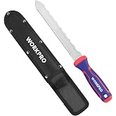 WORKPRO 8-Inch Insulation Knife, Stainless Steel Sod Cutter, Garden Knife | Double-Sided Serrated Knife, Sharp Duct Knife for Hvac, Fiberglass, Mineral Wool, Rockwool, Styrofoam, Foam Cutter Hand Tool