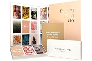 BOLD TUESDAY Vision Board Kit for Women - 168 Cards with Premium Pictures & Quotes, Foldable Board & Guide Book | Complete Manifestation Clip Art Craft Supplies for Adults | Original Dream Plan Do All-in-One Kit