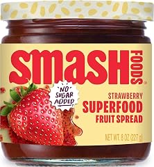 Smash Foods Strawberry Jam | Low-Calorie, No Sugar Added Keto Jam with Upcycled Fruit & Chia Seeds | Vegan, Paleo Superfood F