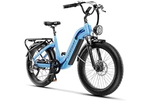 SASIKEIBIKE 1500W Motor Peak Electric Bike for Adults and Teenagers, 48V 20AH Removable Battery Step Thru EBike, 30+MPH, 80 Miles Max Range, 24" Fat Tire Adult Electric Bicycles for 7 Speed