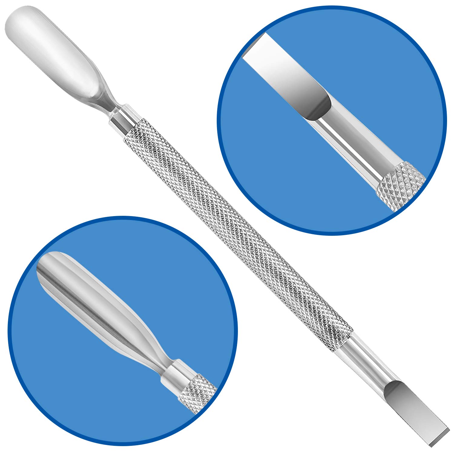 Cuticle Pusher and Cutter - Nail Polish Remover - Stainless Steel Manicure Tool Set -Gel Nail Polish Peeler and Scraper - Nail Care Stick - Pedicure Kit for Fingernail and Toenail: Beauty