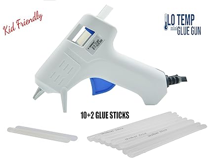UniQual Low Temp Mini Glue Gun Kids Friendly With Glue Sticks for School Projects, Crafts, Delicate Items like Foam, Thermocal, Floral, etc. 