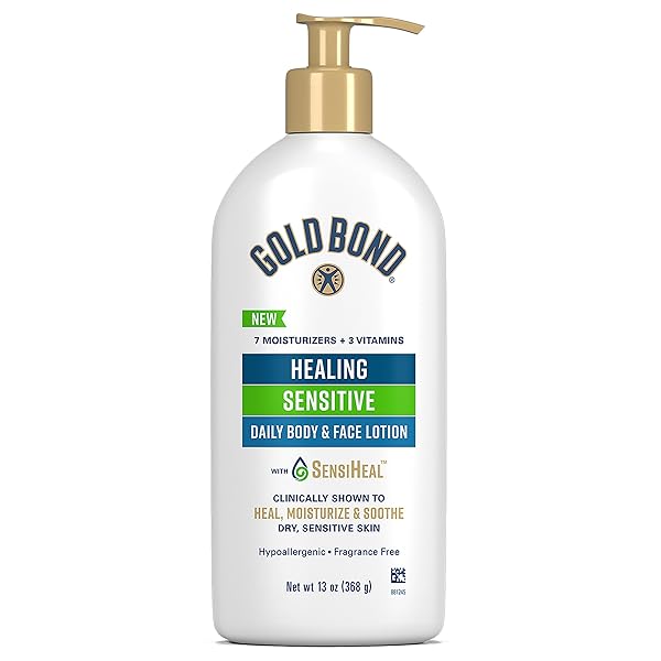 GOLD BOND HEALING SENSITIVE DAILY BODY & FACE LOTION FOR DRY, SENSITIVE SKIN, 13 OZ.