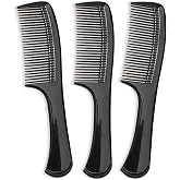 3PCS Wide-Tooth Comb Set, Detangling &amp; Styling Comb, with Ergonomic Grip for Medium &amp; Thick Hair, Salon-Style, for Men &amp; Women(Black)