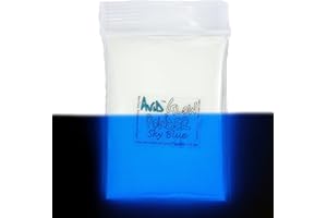 THE AVID COLORIST Blue Glow Powder-2.9oz (80g) Neutral in Daylight/Sky Blue Glow in The Dark Pigment Powder for Resin, Slime, Nail Polish, Paints, Coatings, Acrylic Powder